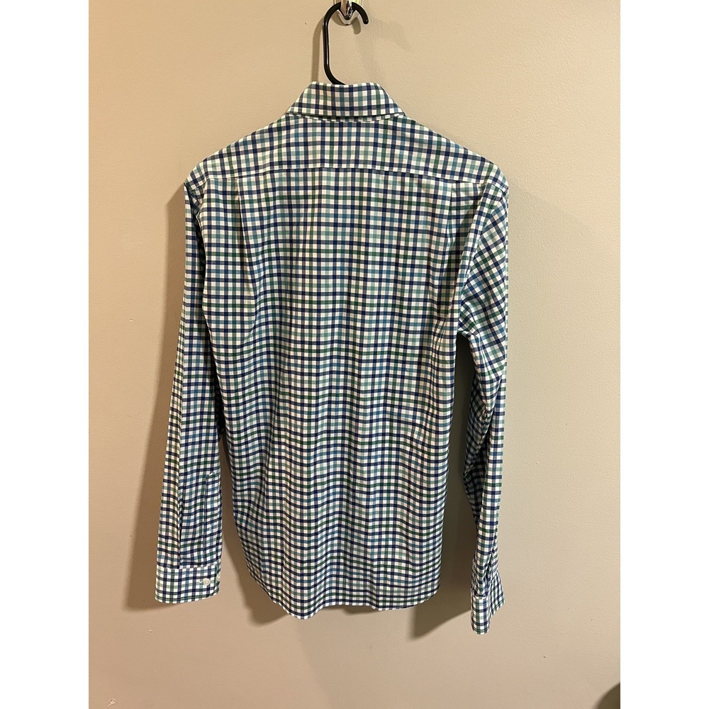L.L. Bean Mens Long Sleeve Button Down Shirt Blue/Green Plaid Check Preppy Sz M - Picture 2 of 3